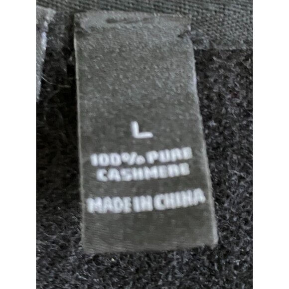 Quotation Womens 100% Cashmere Coraline Blue Key Sweater Size Large Black SP EXC - Picture 7 of 11